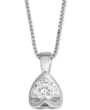 Diamond Tension-set 18 Pendant Necklace (5/8 Ct. T.w.) In 14k Gold