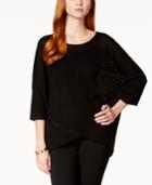 Ny Collection Dolman Sleeve Tulip-hem Sweater