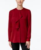 Charter Club Long-sleeve Ruffled Top, Only At Macy's