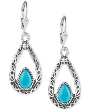 American West Turquoise Drop Earrings (2-5/8 Ct. T.w.) In Sterling Silver