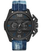 Diesel Men's Chronograph Ironside Patched Blue Denim Strap Watch 55x48mm Dz4397