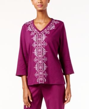 Alfred Dunner Petite Veneto Valley Scroll-print Top