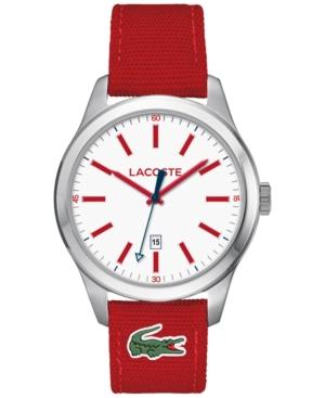 Lacoste Men's Auckland Red Nylon Canvas Strap Watch 44mm 2010780