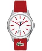Lacoste Men's Auckland Red Nylon Canvas Strap Watch 44mm 2010780