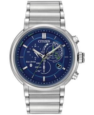 Citizen Men's Chronograph Proximity Stainless Steel Bracelet Smartwatch 46mm Bz1000-54l, A Macy's Exclusive Style