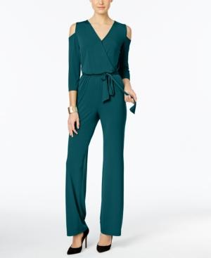 Ny Collection Petite Cold-shoulder Jumpsuit