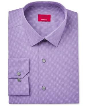 Alfani Men's Slim-fit Stretch Purple Pindot Dress Shirt, Only At Macy's