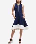 Dkny Zippered Fit & Flare Dress, Created For Macy's