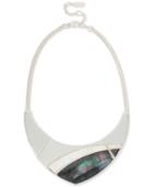 Kenneth Cole New York Silver-tone Black Mother-of-pearl Statement Necklace