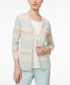 Alfred Dunner Petite Layered-look Necklace Sweater