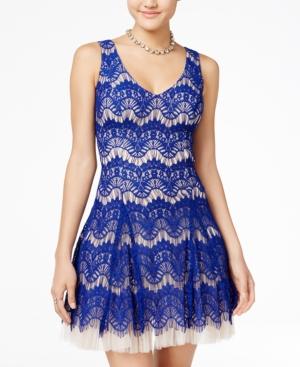B Darlin Juniors' Lace Fit & Flare Dress