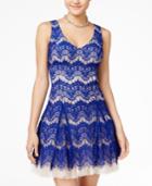 B Darlin Juniors' Lace Fit & Flare Dress