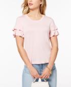 Maison Jules Tiered Ruffled T-shirt, Created For Macy's