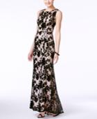 Vince Camuto Sequined Floral Lace Gown