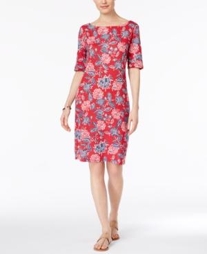 Karen Scott Petite Floral-print Shift Dress, Only At Macy's