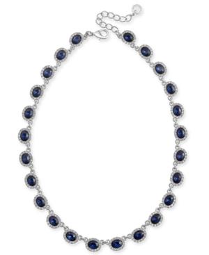 Charter Club Silver-tone Pave & Stone Collar Necklace, 17 + 2 Extender, Created For Macy's