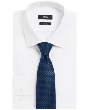 Boss Square Dot Silk/linen Tie