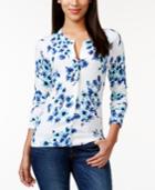 Charter Club Button-down Floral-print Cardigan, Only At Macy's