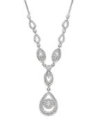 14k White Gold Diamond Double Drop Pendant Necklace (1-1/2 Ct. T.w.)