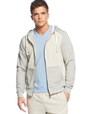 Edge By Wd-ny Faux-leather-hood French Terry Hoodie