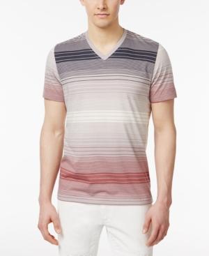 Inc International Concepts Men's Striped Cotton V-neck T-shirt, Only At Macy's