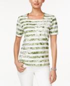 Alfred Dunner Striped Square-neck Top
