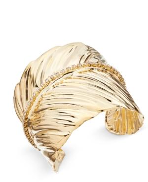 Thalia Sodi Gold-tone Crystal Leaf Cuff Bracelet, Only At Macy's