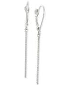 Wrapped Diamond Linear Drop Earrings (1/6 Ct. T.w.) In 10k White Gold, Created For Macy's