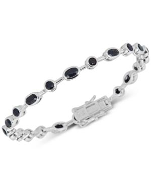 Onyx (3mm, 6 X 4mm) Link Bracelet In Sterling Silver