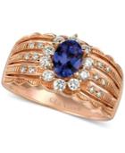 Le Vian Tanzanite (5/8 Ct. T.w.) And Diamond (1/2 Ct. T.w.) Scalloped Ring In 14k Rose Gold