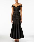 Xscape Off-the-shoulder Ruched Mermaid Gown