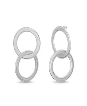 Catherine Malandrino Women's Interlocking Circle Silver-tone Hoop Earrings