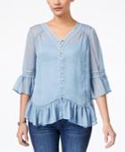 Style & Co Asymmetrical Flounce Blouse, Available In Regular & Petite Sizes, Created For Macy's