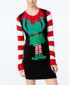 Hooked Up By Iot Juniors' Elf Holiday Sweater Dress