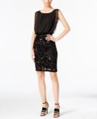 Calvin Klein Sequined Chiffon Contrast Dress