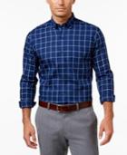Club Room Men's Big And Tall Windowpane Long-sleeve Shirt