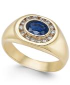 Men's Sapphire (1 Ct. T.w.) & Diamond (1/3 Ct. T.w.) Ring In 14k Gold