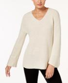 Calvin Klein V-neck Flare-sleeve Sweater, A Macy's Exclusive Style