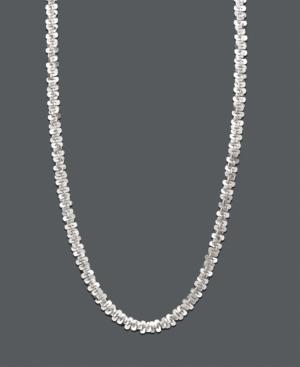 "14k White Gold Necklace, 20"" Faceted Chain"