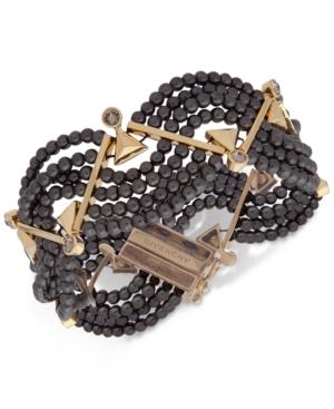 Givenchy Gold-tone Black Imitation Pearl Flex Bracelet