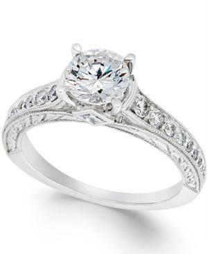 Certified Diamond Engagement Ring In 18k White Gold (1-3/8 Ct. T.w.)