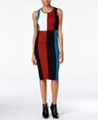 Bar Iii Ribbed Colorblocked Sheath Dress, Only At Macy's