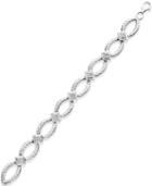 Diamond Textured Link Bracelet (1/4ct. T.w.) In Sterling Silver