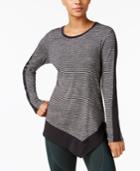 Calvin Klein Performance Striped Asymmetrical-hem Top