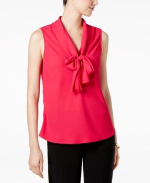 Nine West Crepe Tie-neck Shell