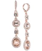 Givenchy Faceted Stone And Crystal Long Linear Drop Earrings
