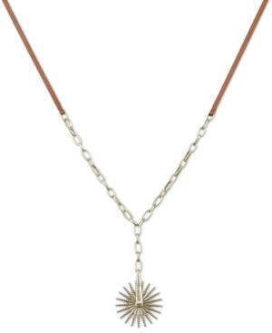 Lucky Brand Gold-tone Spur Leather 30 Pendant Necklace
