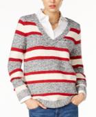 Tommy Hilfiger Lillian Striped V-neck Sweater, Only At Macy's