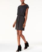 Bar Iii Cuffed-sleeve Tie Dress, Created For Macy's