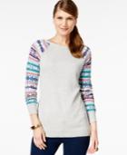 American Living Fair-isle Sleeves Sweater, Only At Macy's